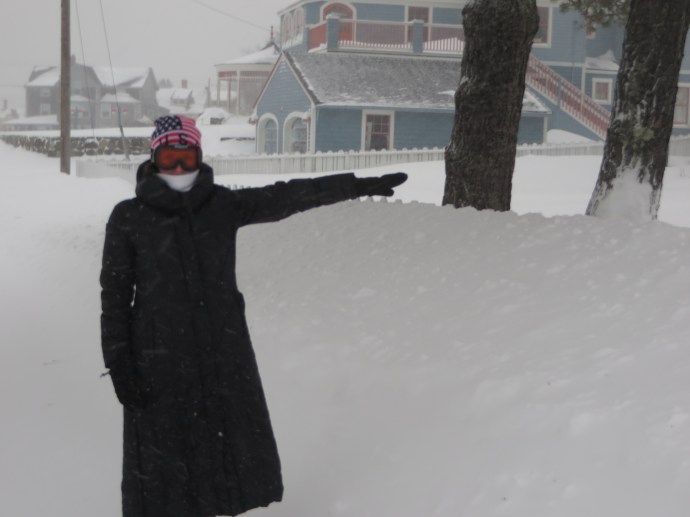 This is how tall the snowbanks were.